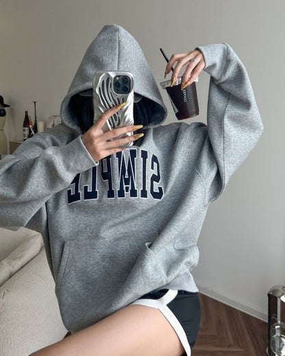 Relaxed Letter Appliqué Hoodie