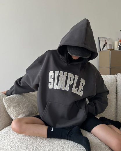Relaxed Letter Appliqué Hoodie