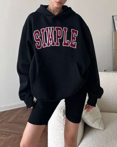 Relaxed Letter Appliqué Hoodie
