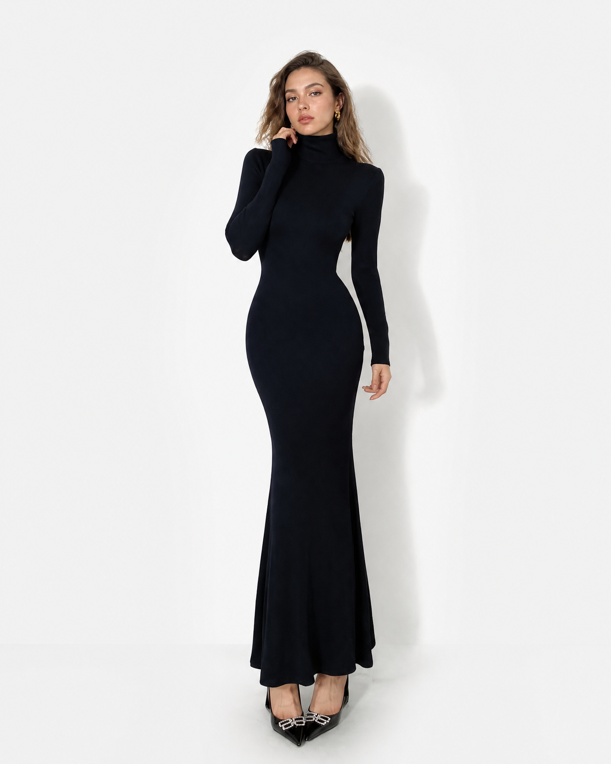 Sculpted Flare Maxi Dress