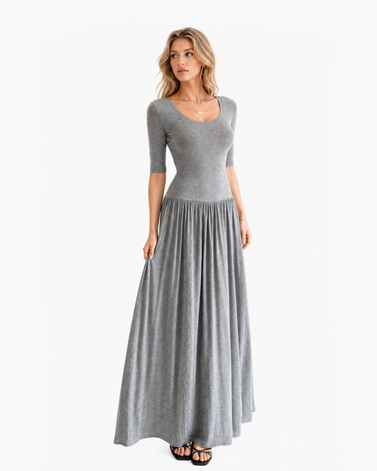Scoop Neck Flowy Maxi Dress