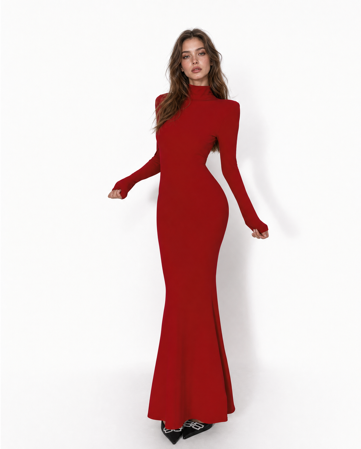 Sculpted Flare Maxi Dress