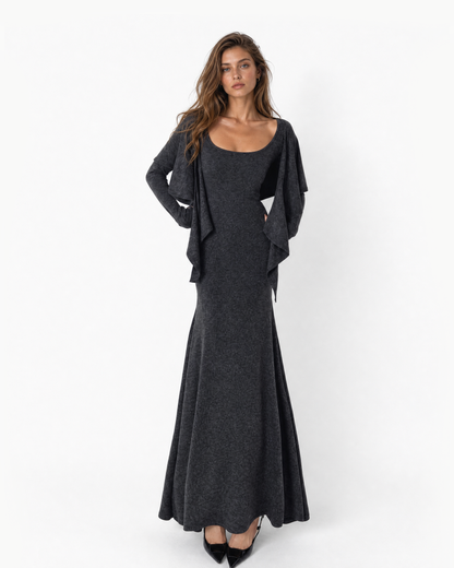 Draped Wrap Maxi Dress Set