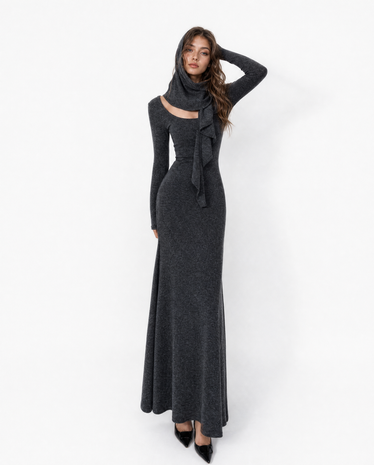 Draped Wrap Maxi Dress Set