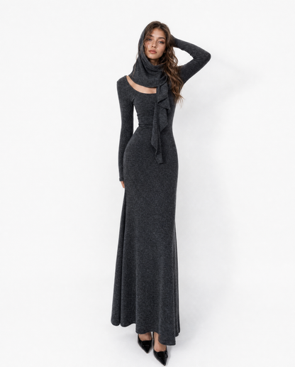 Draped Wrap Maxi Dress Set