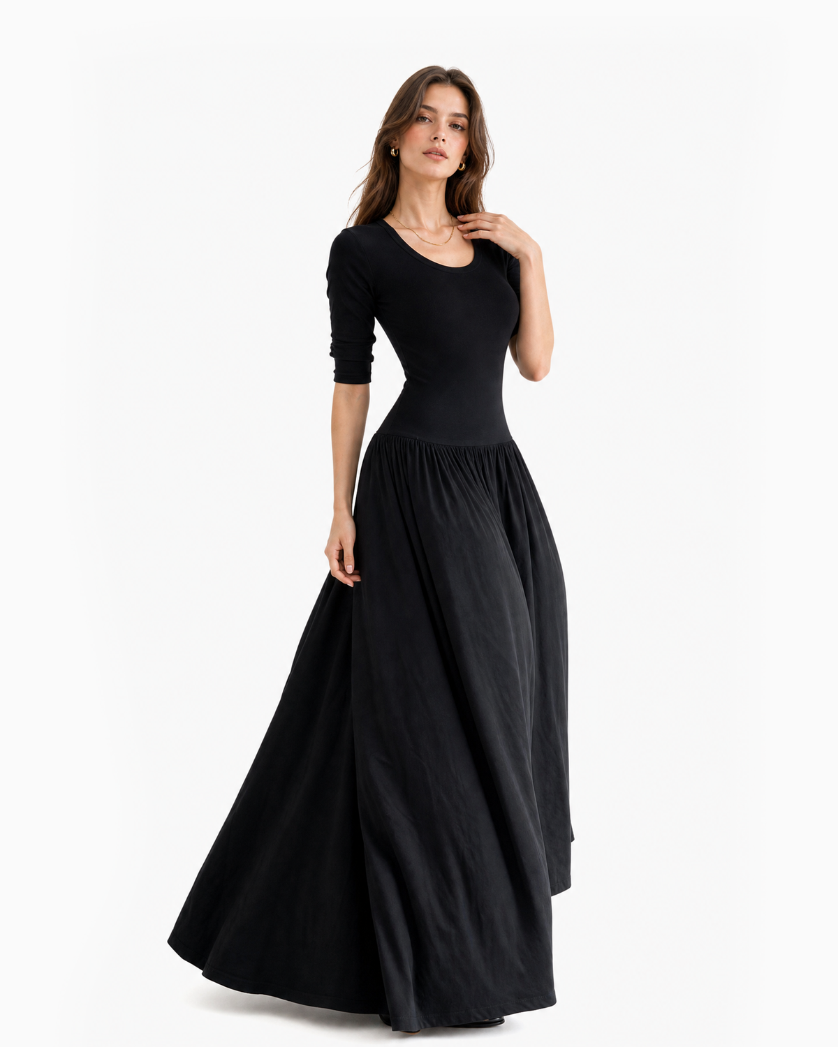 Scoop Neck Flowy Maxi Dress