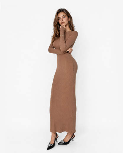Sculpted Cotton Maxi Dress