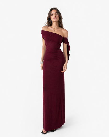 Off-Shoulder Tie Detail Maxi Dress