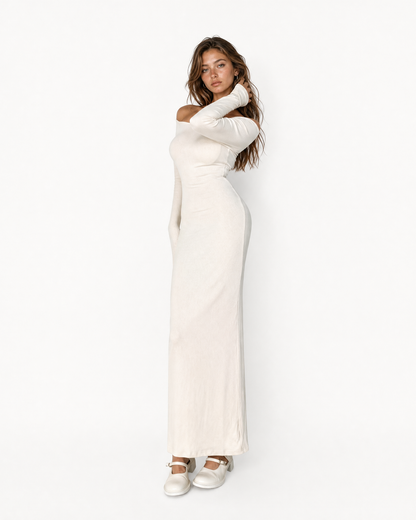 Sculpted Cotton Maxi Dress