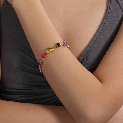 Rainbow Cube Chain Bracelet