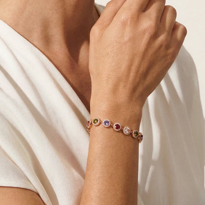 Color Halo Station Link Bracelet