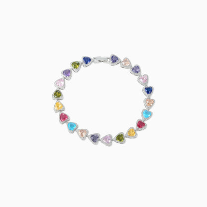 Multi-color Heart Link Bracelet