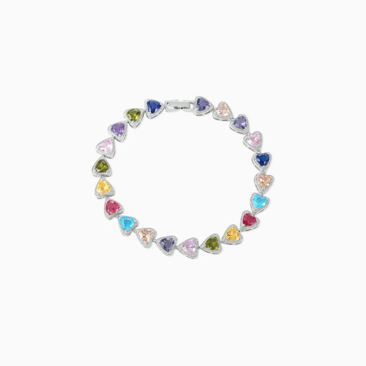 Multi-color Heart Link Bracelet