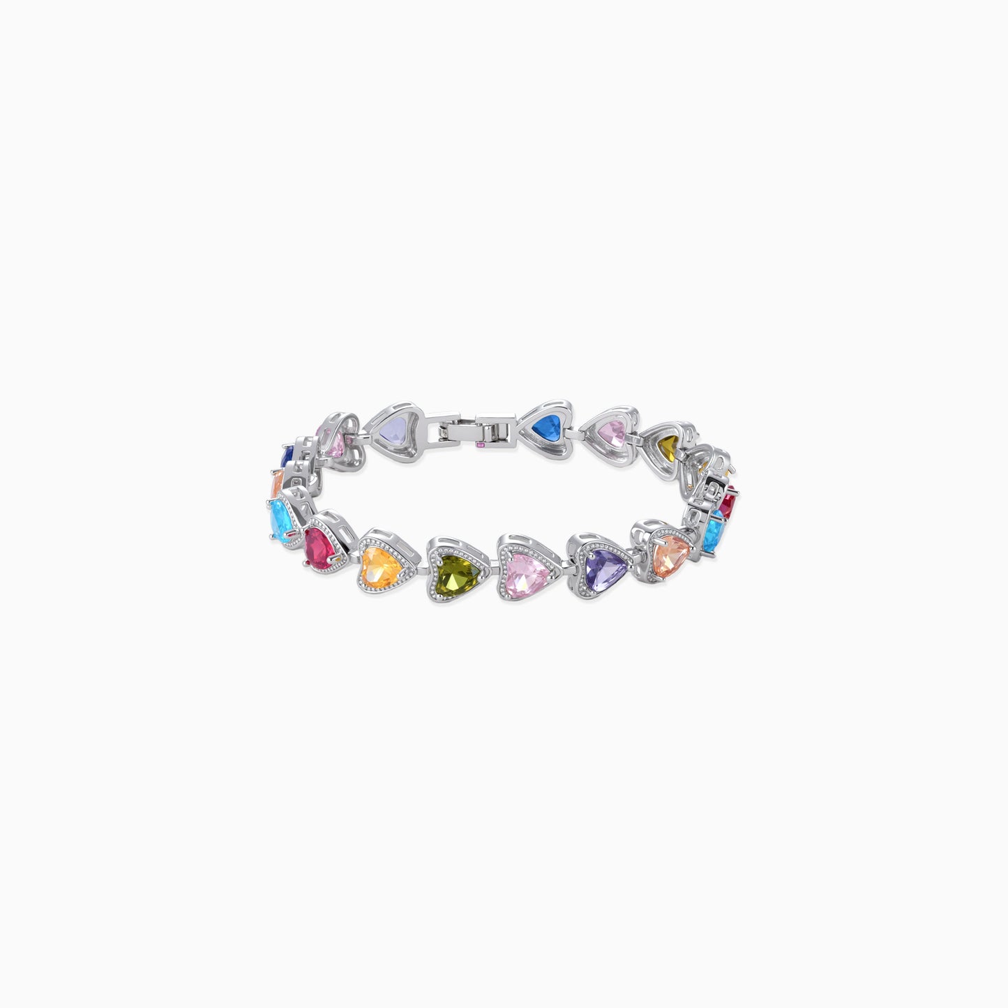 Multi-color Heart Link Bracelet