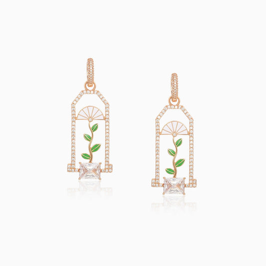 Vintage Garden Arch White Earrings