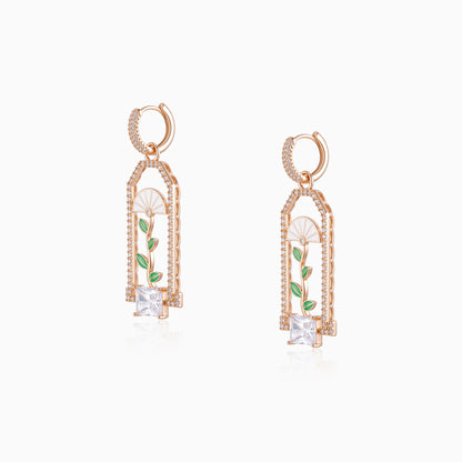 Vintage Garden Arch White Earrings