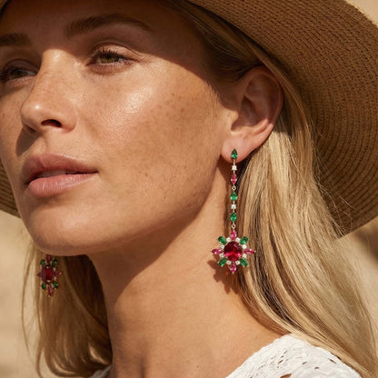 Starburst Floral Drop Earrings