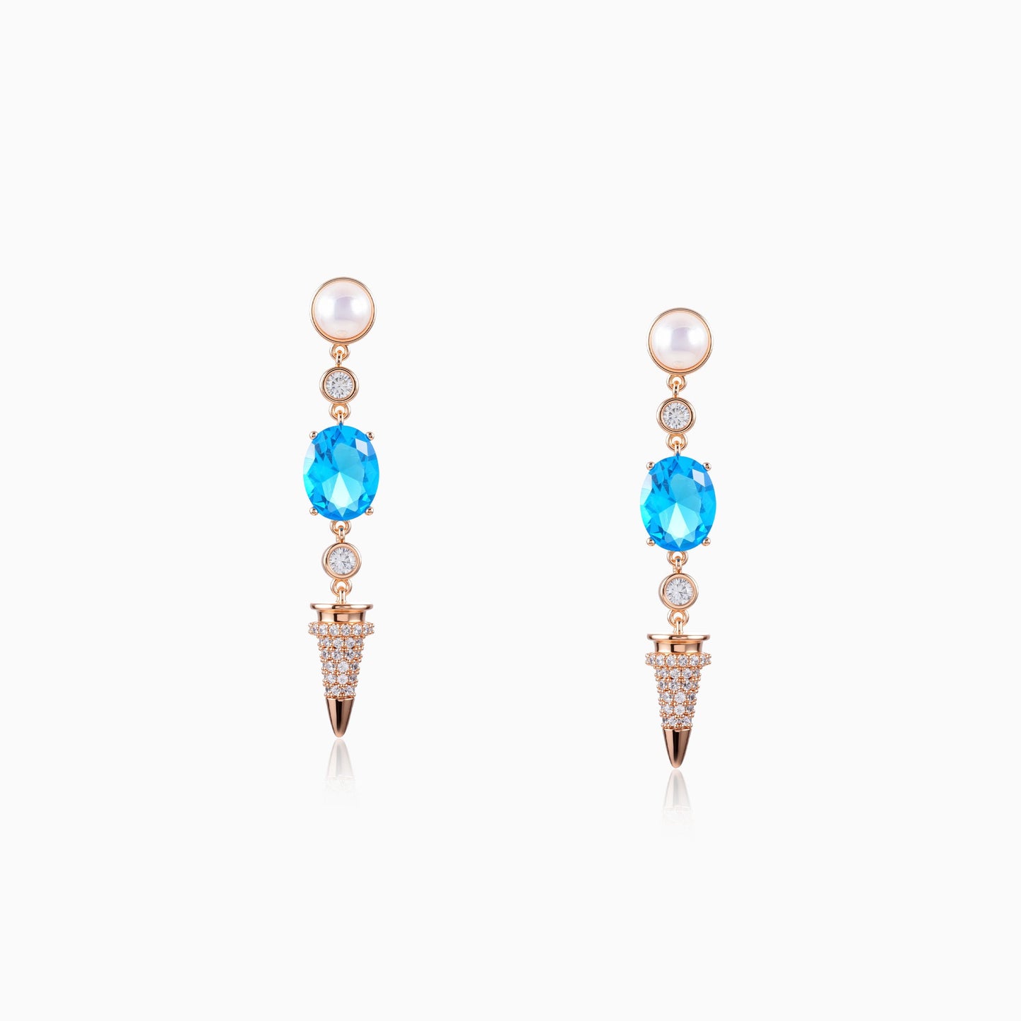 Elegant Spike Blue Earrings