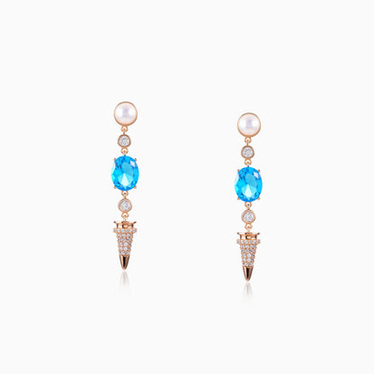 Elegant Spike Blue Earrings