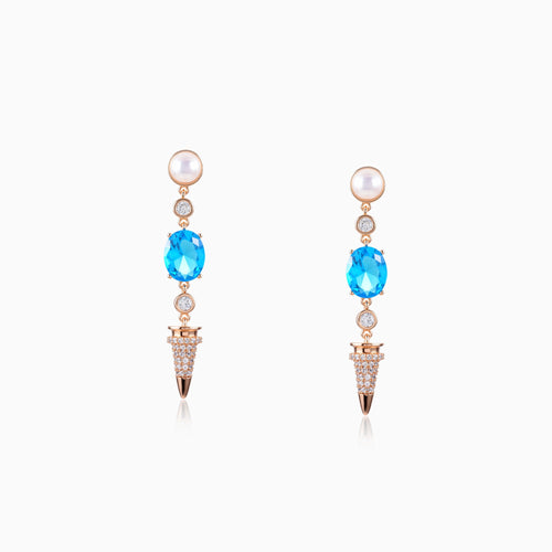 Elegant Spike Blue Earrings