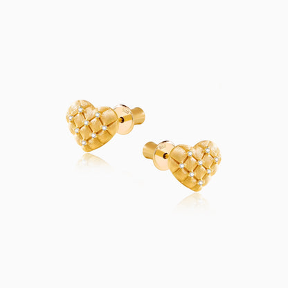 Quilted Heart Sparkle Earrings