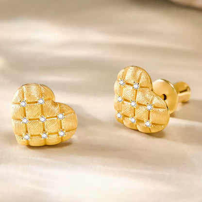 Quilted Heart Sparkle Earrings