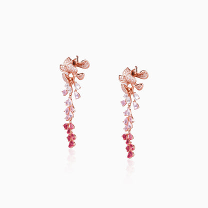 Ombre Petal Cascade Silver Earrings