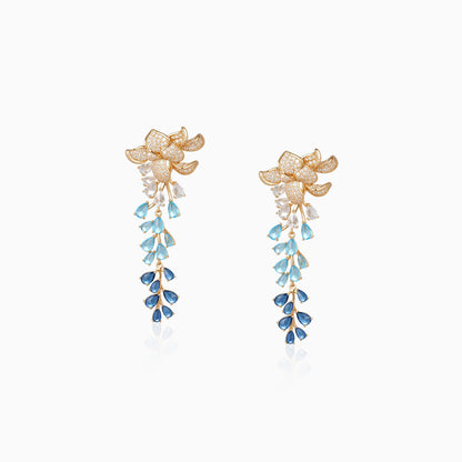 Ombre Petal Cascade Silver Earrings