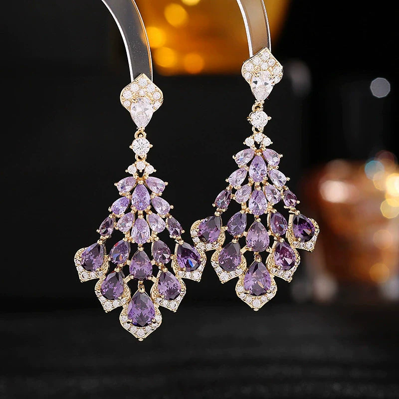 Tiered Teardrop Statement Earrings