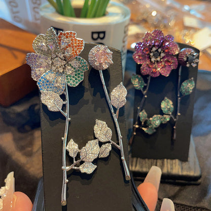 Detachable Bloom Earrings with Curved Stem