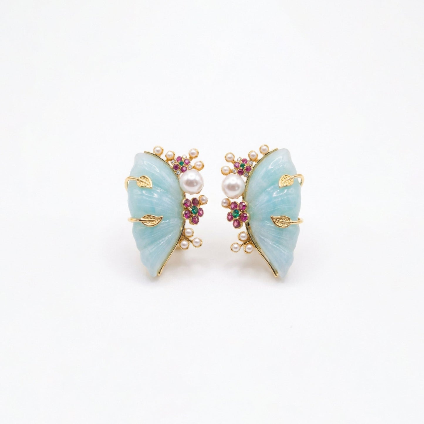 Aqua Whisper Butterfly Earrings