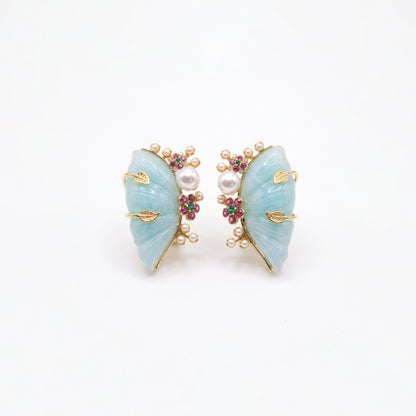 Aqua Whisper Butterfly Earrings