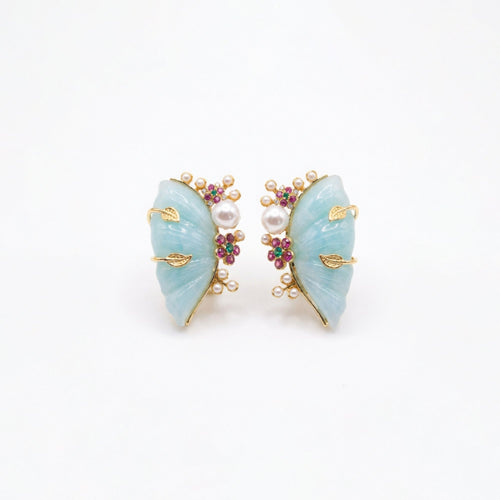 Aqua Whisper Butterfly Earrings