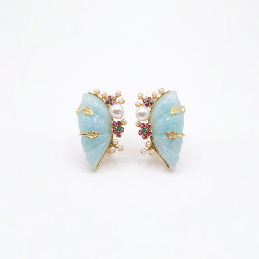 Aqua Whisper Butterfly Earrings