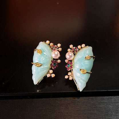 Aqua Whisper Butterfly Earrings