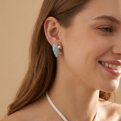 Aqua Whisper Butterfly Earrings