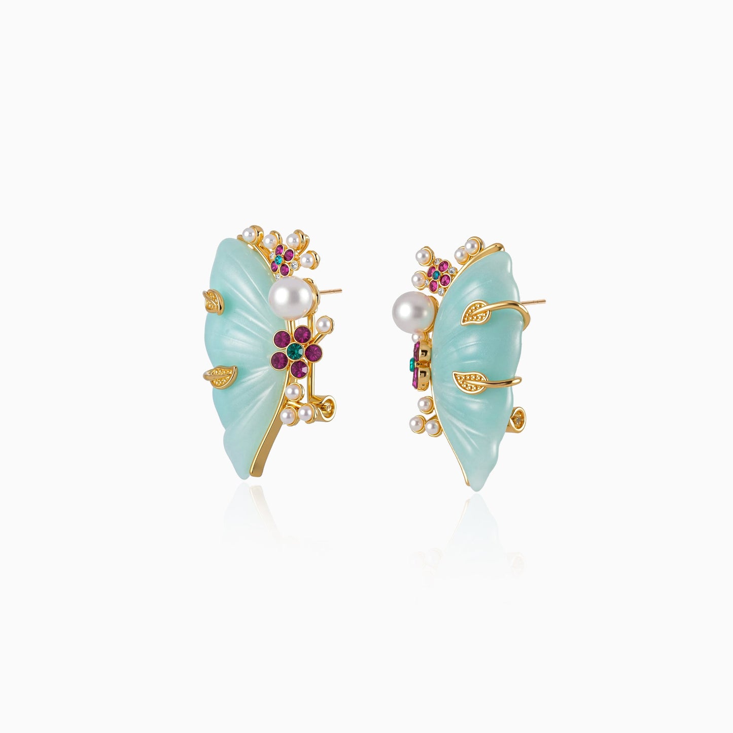 Aqua Whisper Butterfly Earrings