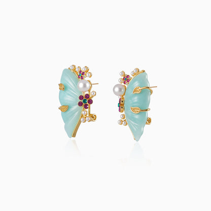 Aqua Whisper Butterfly Earrings