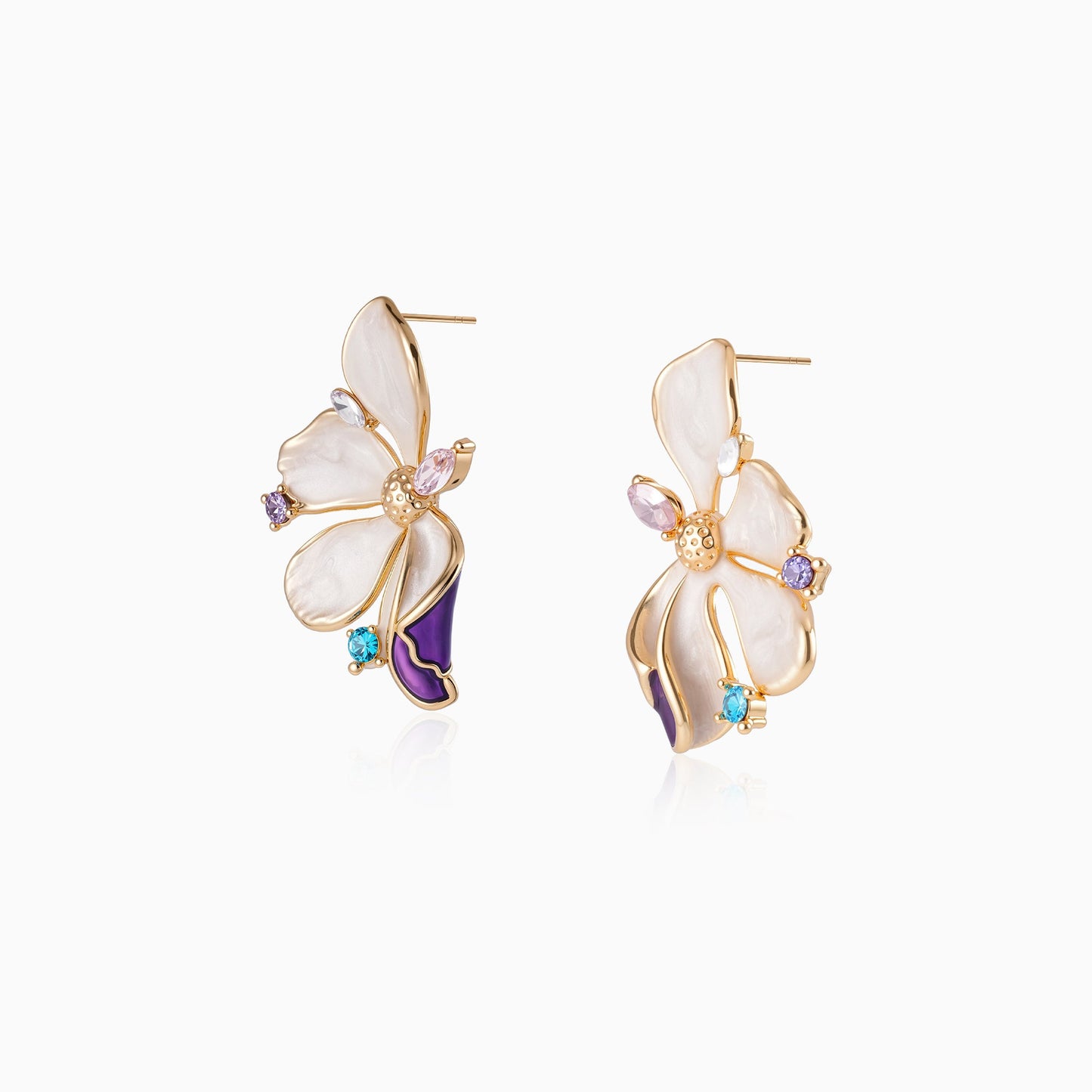 Enamel Fantasy Flower Earrings