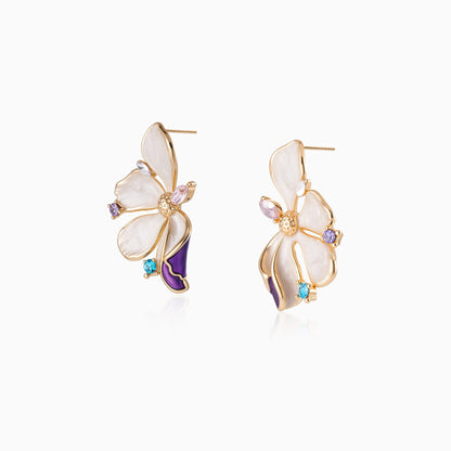 Enamel Fantasy Flower Earrings