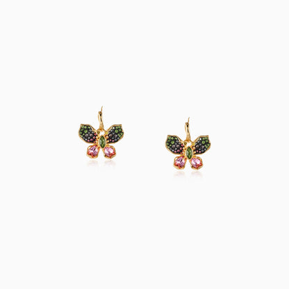 Kaleidoscope Drop-Wing Hoops Earrings