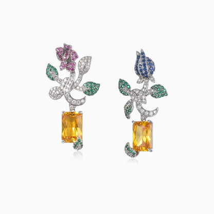 Floral Stem Asymmetry Earrings