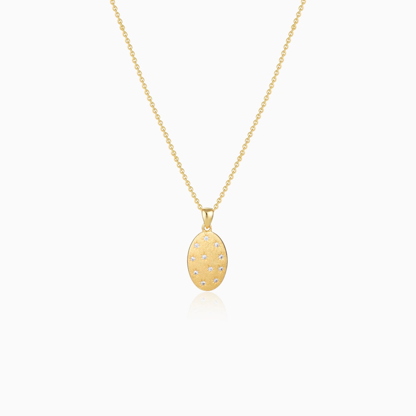 Starlit Oval Pendant Necklace