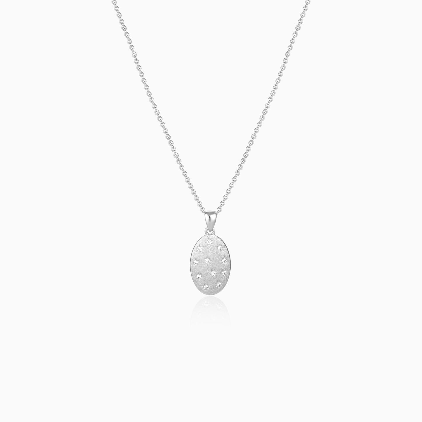 Starlit Oval Pendant Necklace