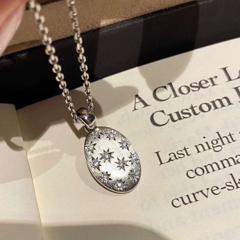 Starlit Oval Pendant Necklace
