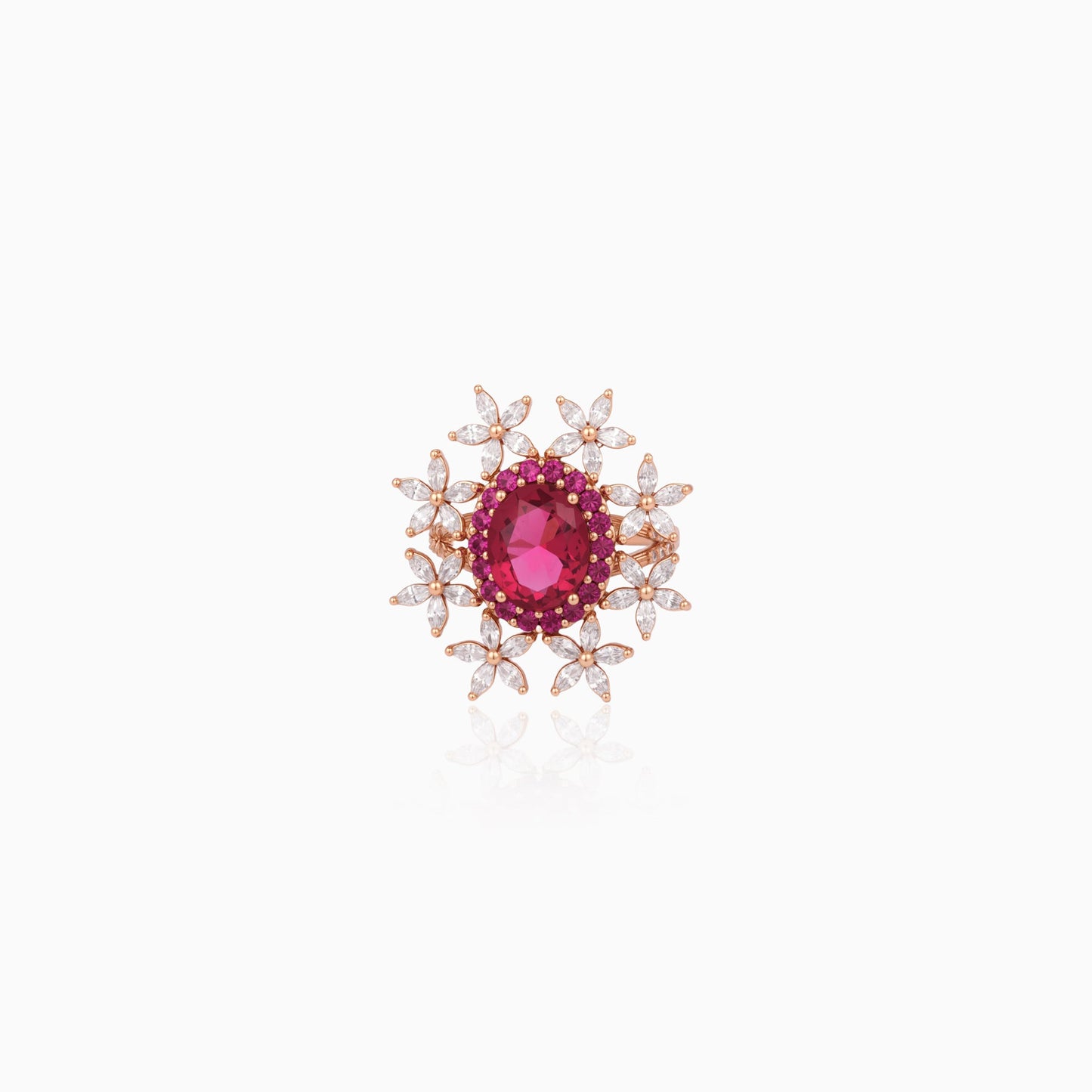 Floral Halo Red Ring