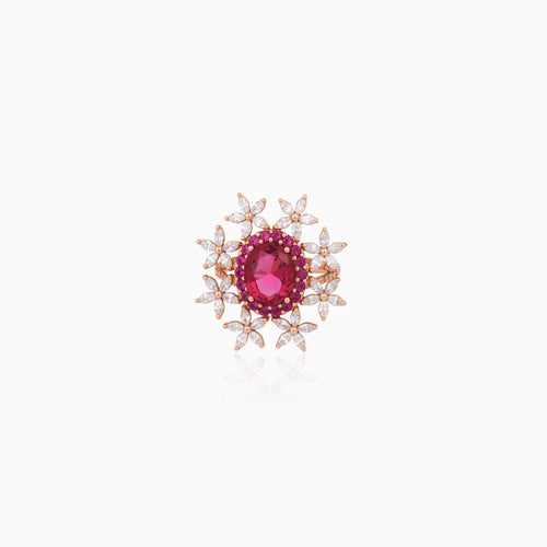 Floral Halo Red Ring