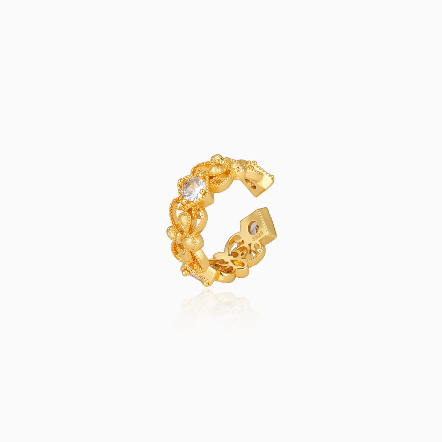 Iris Floral Filigree Ring
