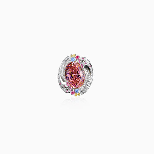 Framed Oval Halo Ring