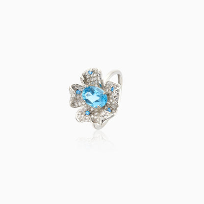 Floral Gemstone Halo Ring